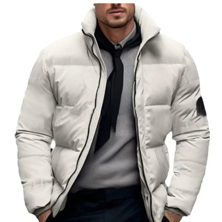 Thickened Casual Men's Cotton Jacket European Size Labelled Bread Coat Large Size Loose Fit Autumn Winter Outerwear