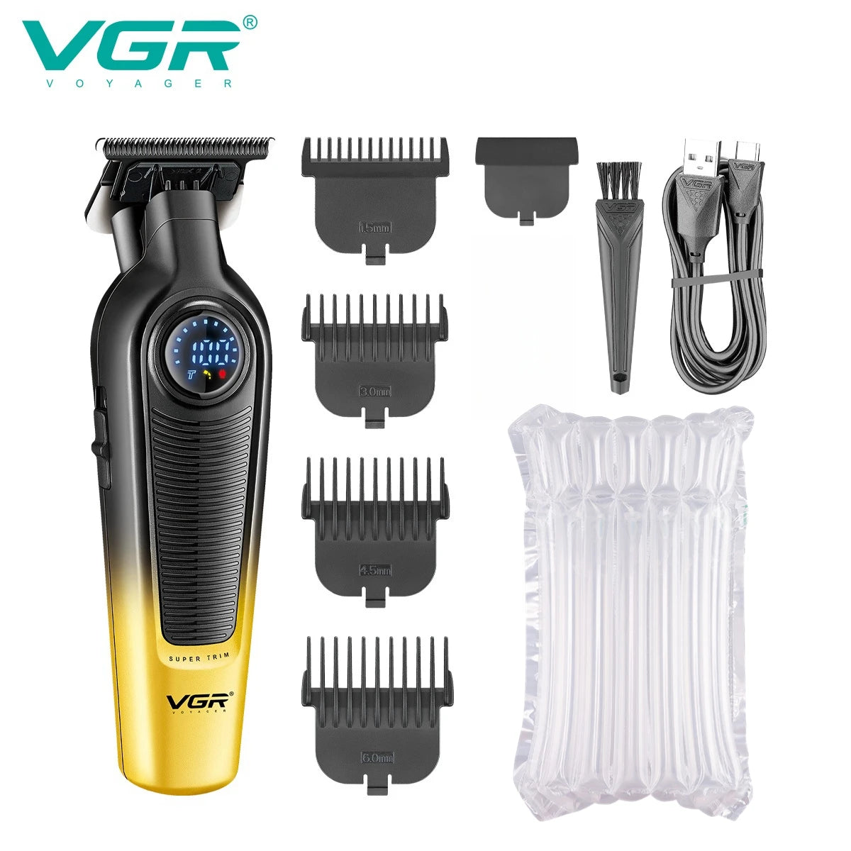 VGR Hair Cutting Machine Cordless Trimmer Electric Hair Clipper Rechargeable Haircut Barber Professional Trimmer for Men