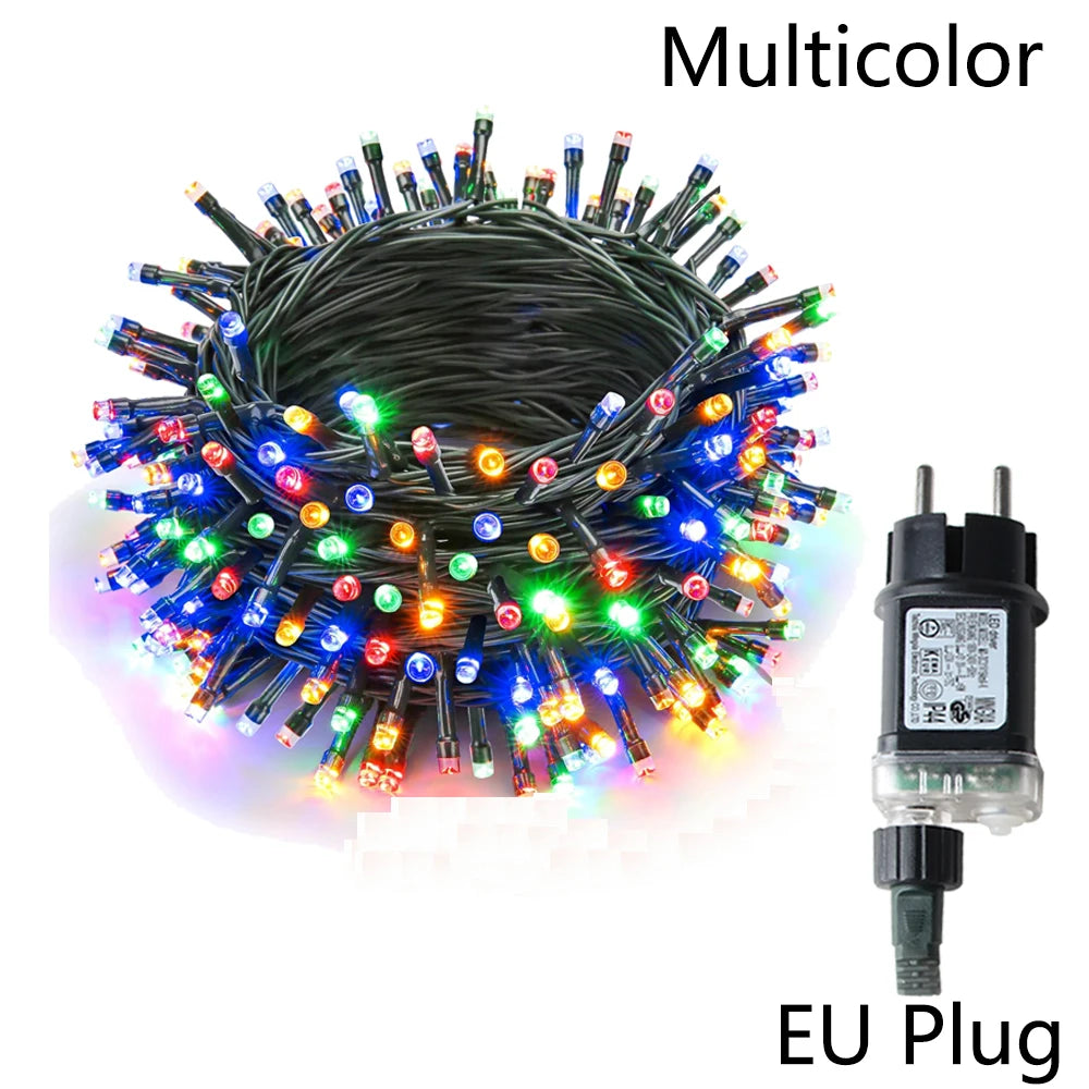 100M 100-800LEDs Outdoor LED Fairy String Lights Christmas Lights For Garland Wedding Party Holiday Garden Lamps Holiday Decor