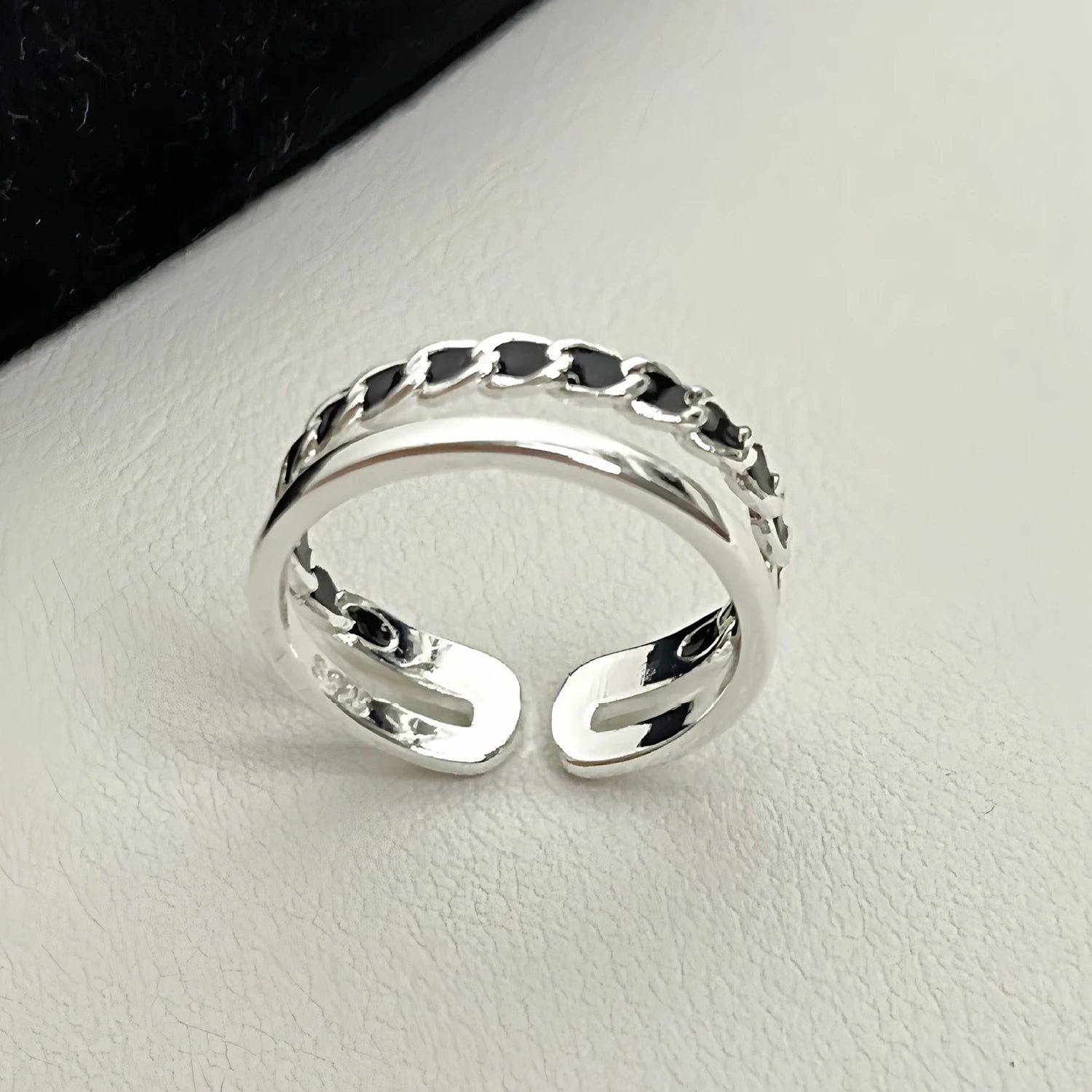 VENTFILLE 925 Sterling Silver Flower Lace Ring Korean Fashion Opening Inlaid CZ Adjustable Rings Valentine's Day Gift