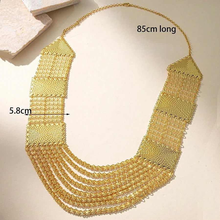 1PC multi-layer long necklace Middle Eastern Arabian fashion woman necklace Wedding party woman clothing accessories