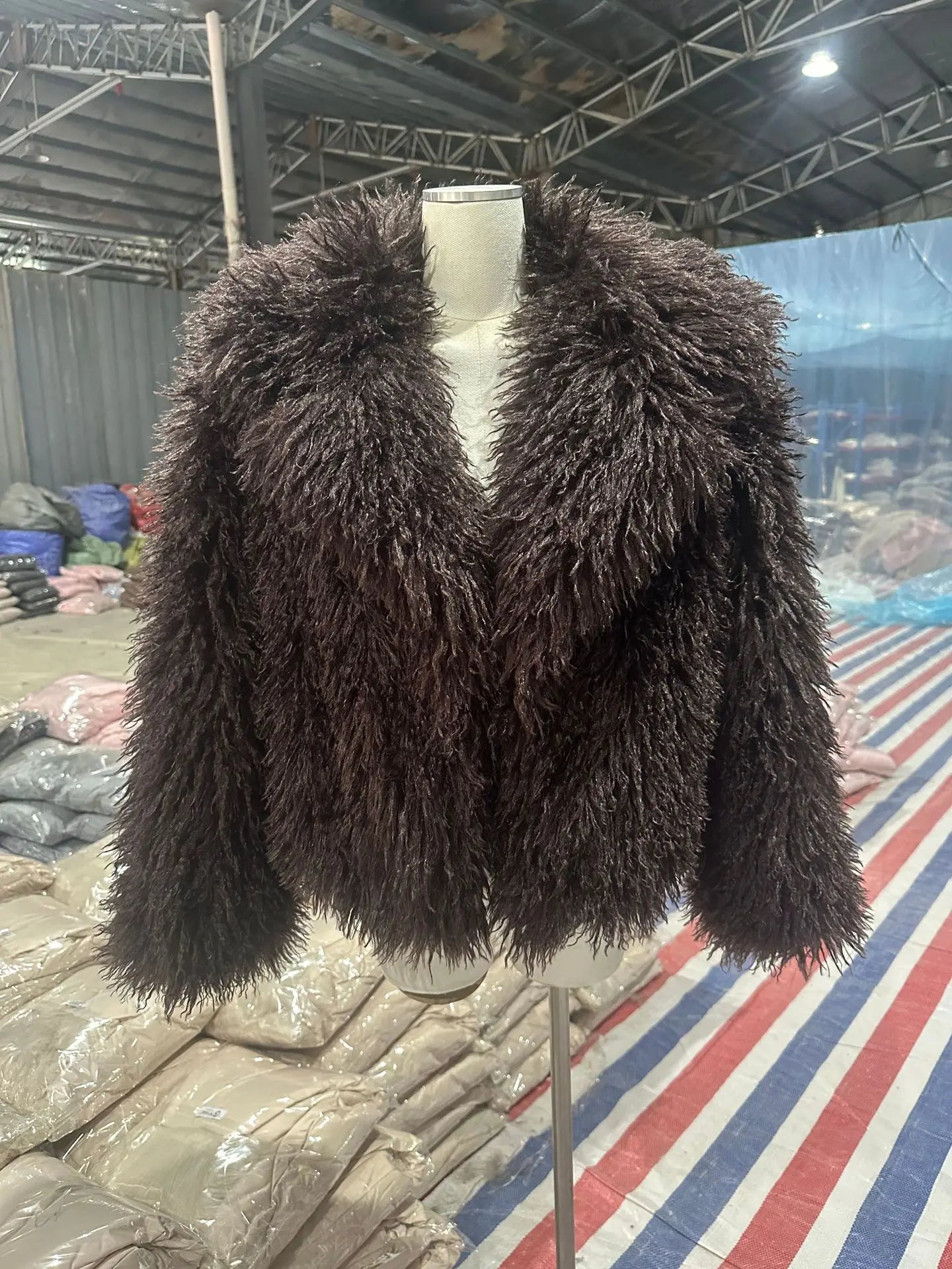 Thickened Winter Women's Artificial Wool Fur Coat Short Tan Sheep Long Hair Cardigan For Female Street Plush Lady's Outwear