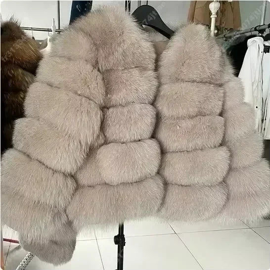 NEW Long Sleeve Faux Fur Coat 2025 Winter Women Fashion Thick Warm Fuzzy Coat Outerwear Female Gray/Black Fake Fur Jacket