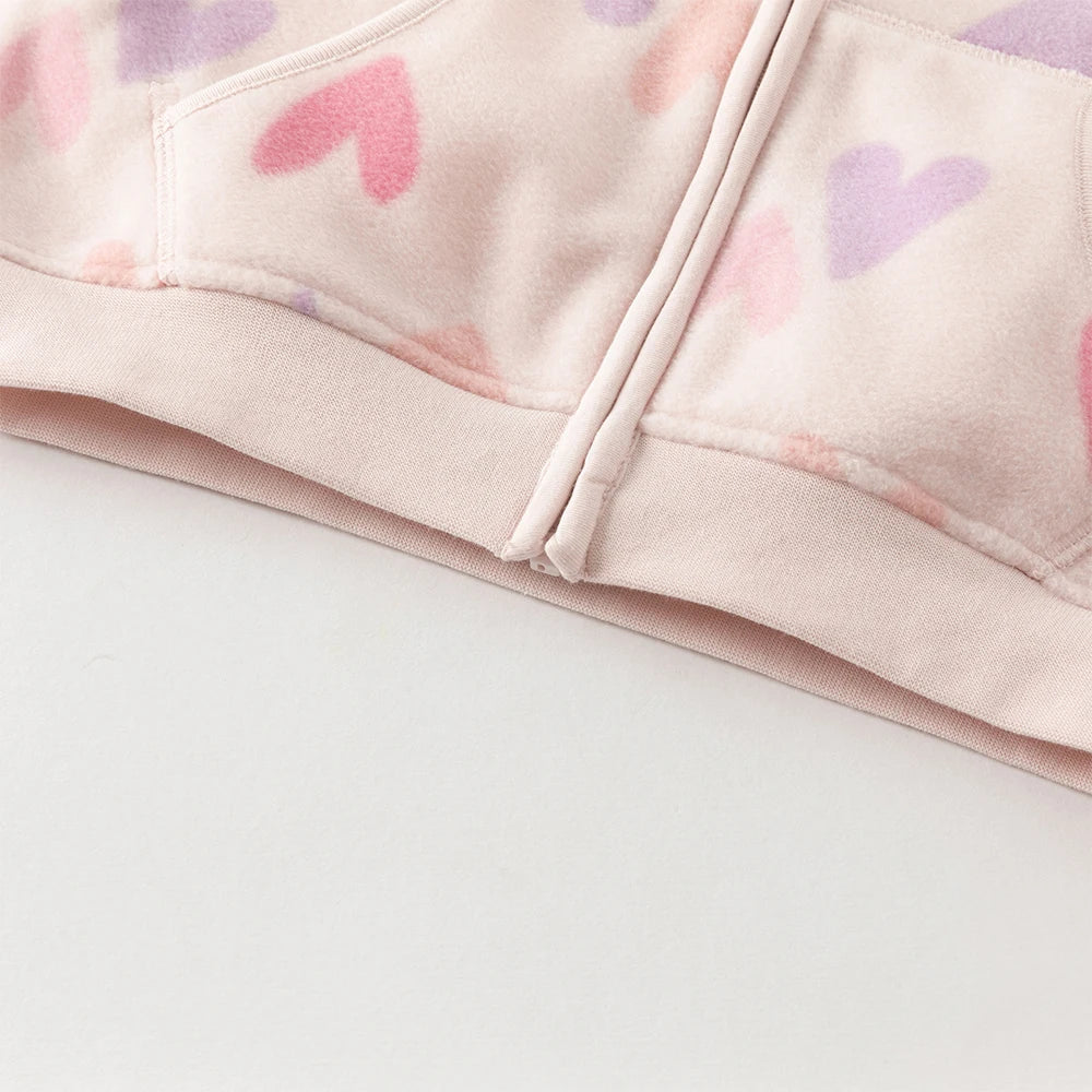 Dave Bella Children's Coat Boys Girls Baby Fleece Outerwear Autumn Sweet Cute Print Tops Outdoor Soft Comfortable Sport DB396-EE