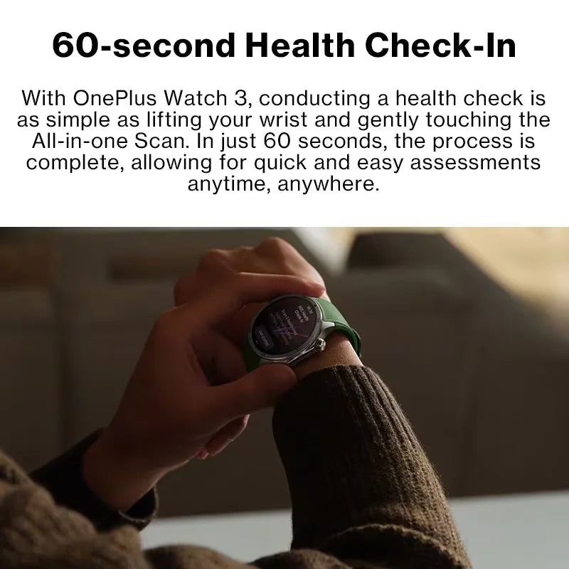 Global Version OnePlus Watch 3 Smart Watch 1.50inches LTPO  AMOLED Display Snapdragon W5 Processor Dual Frequency GPS Wear OS