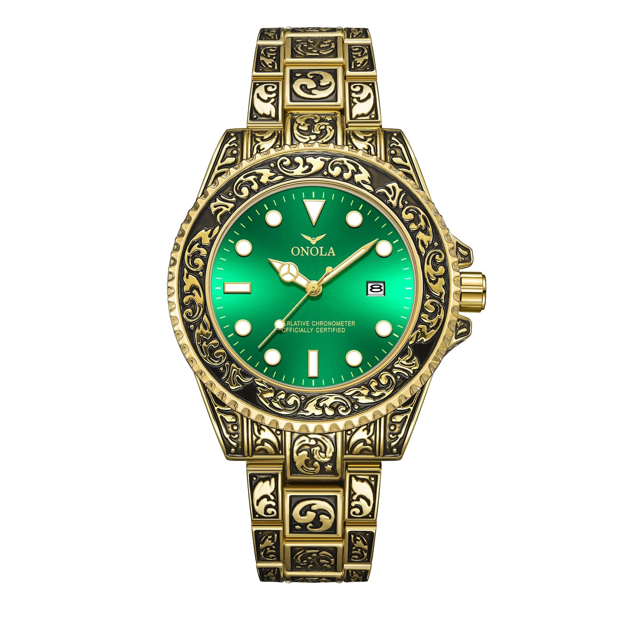 ONOLA Retro Luxury Men Watch Business Night Light Calendar Waterproof Watch Men Relogio Masculino