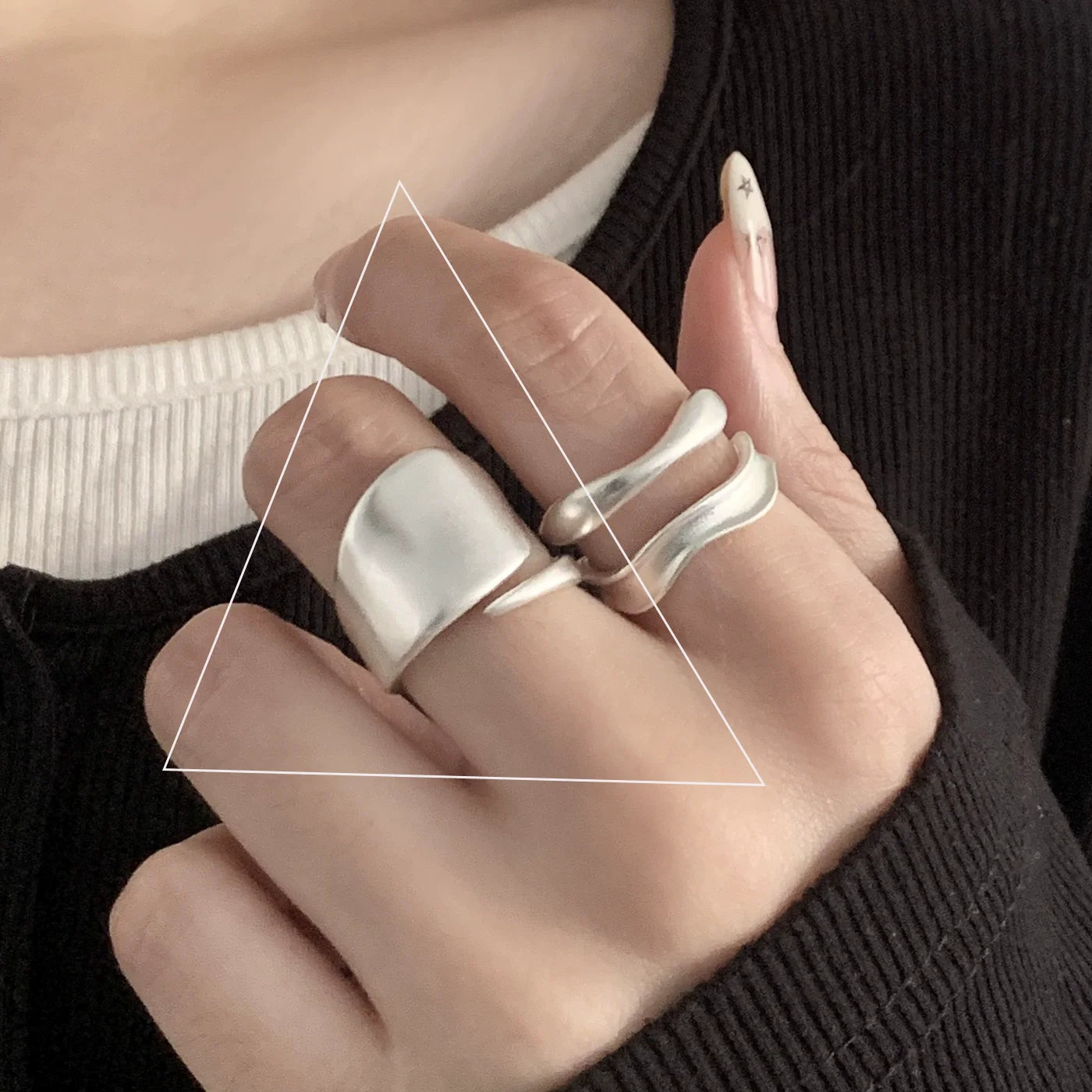 VENTFILLE 925 Sterling Silver Flower Lace Ring Korean Fashion Opening Inlaid CZ Adjustable Rings Valentine's Day Gift