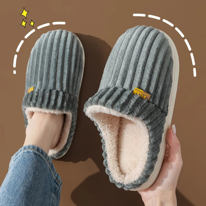 Evshine Winter Plush Cotton Shoes For Women Indoor Cozy Soft Sole Fur Slides Outdoor Fuzzy Ankle Boot Warm Fluffy House Slippers