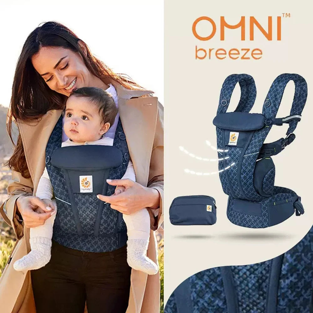 Ergobaby All Carry Positions Breathable mesh baby carrier, enhancing lumbar support and airflow (7-45 pounds)