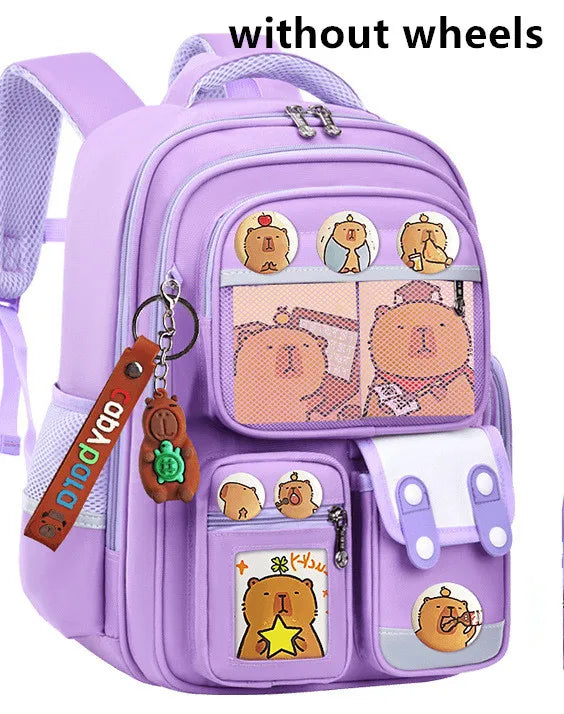Children Trolley backpack wheels Student High capacity School bags Rolling schoolbags kids Trolley bookbag school wheeled bag