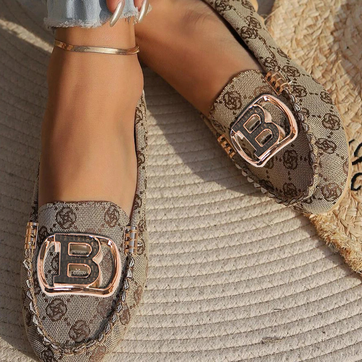 Women Loafers Driving Boat Sandals Luxury Decor Fashion Pattern Design PartFlats Slip-on Sexy Elegant Flat Comfy Casual Office