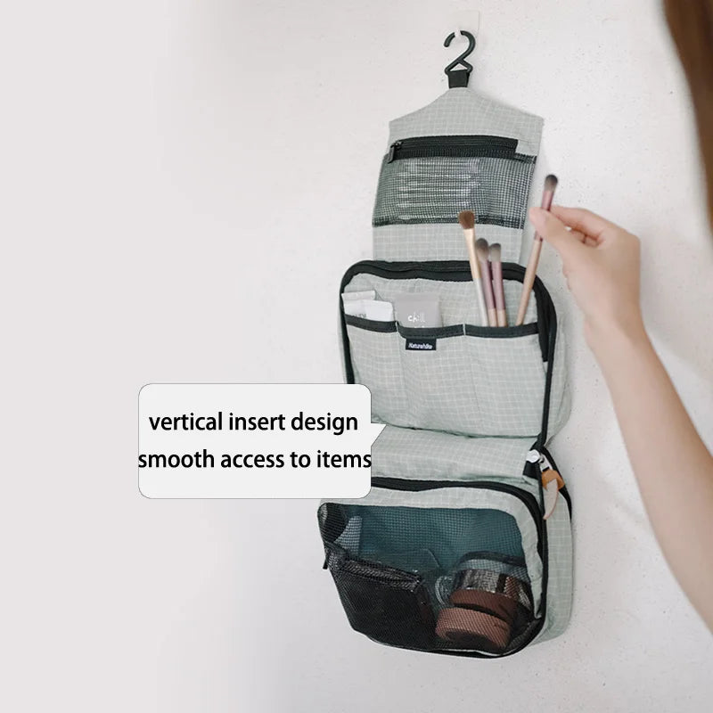 Naturehike SN03 Travel Hanging Toiletry Bag Water-proof Cosmetic Storage Bag PVC Wet Dry Separated Bag  Camping Hiking Wash Bag