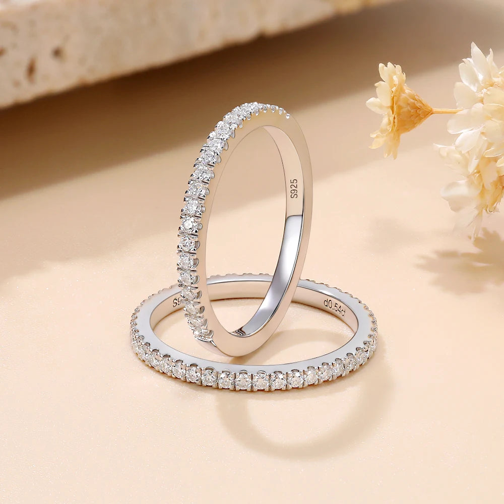 Mila Jewelry Moissanite Ring in 925 Sterling Silver, Color D, VVS1 Lab Diamond Ring,