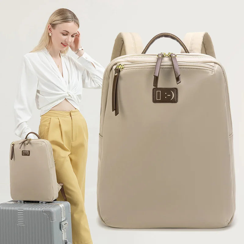 14" Laptop Knapsack Women Backpacks for Business Travel Lightweight Portable Bag Waterproof Oxford Cloth Functional Computer Bag