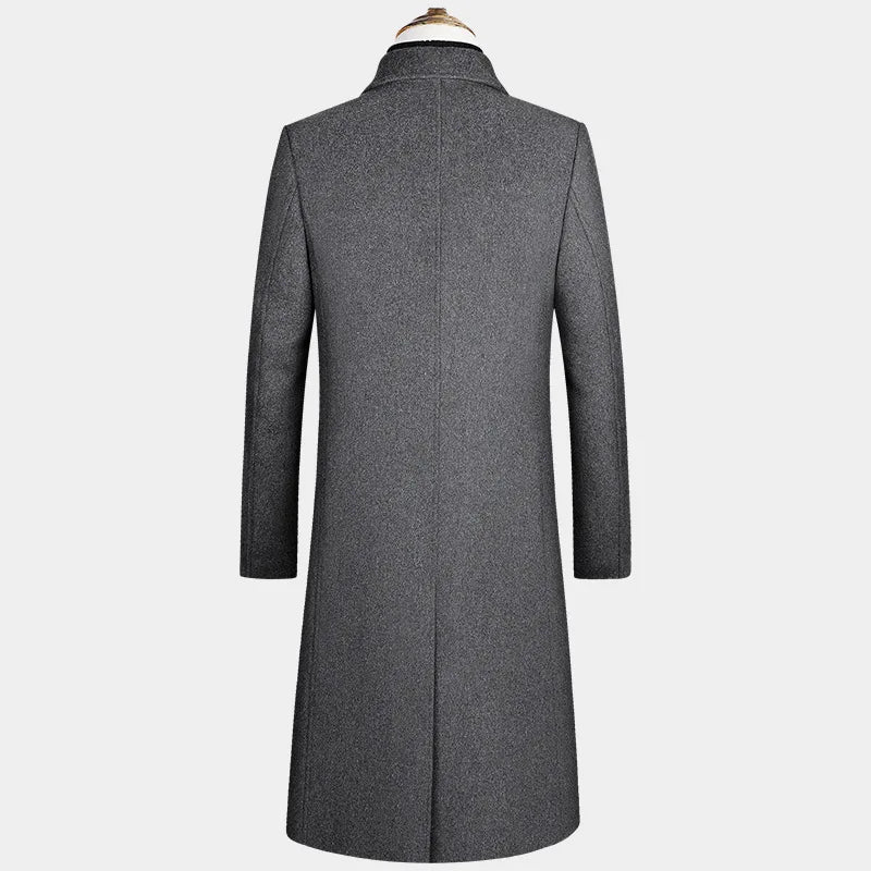 Men X-Long Woolen Blends Overcoats Cashmere Trench Coats Long Jackets New Winter Male Business Casual Wool Trench Coats Size XXL