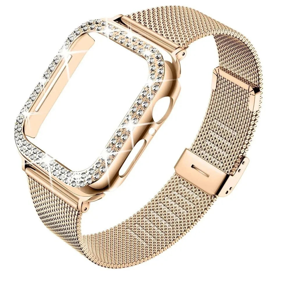 Girl Metal Strap + Case For Apple Watch Band Ultra Bracelet Wristband for iwatch Series 11 10 9 8 7 6 5 4 46mm 40 41 42mm Women
