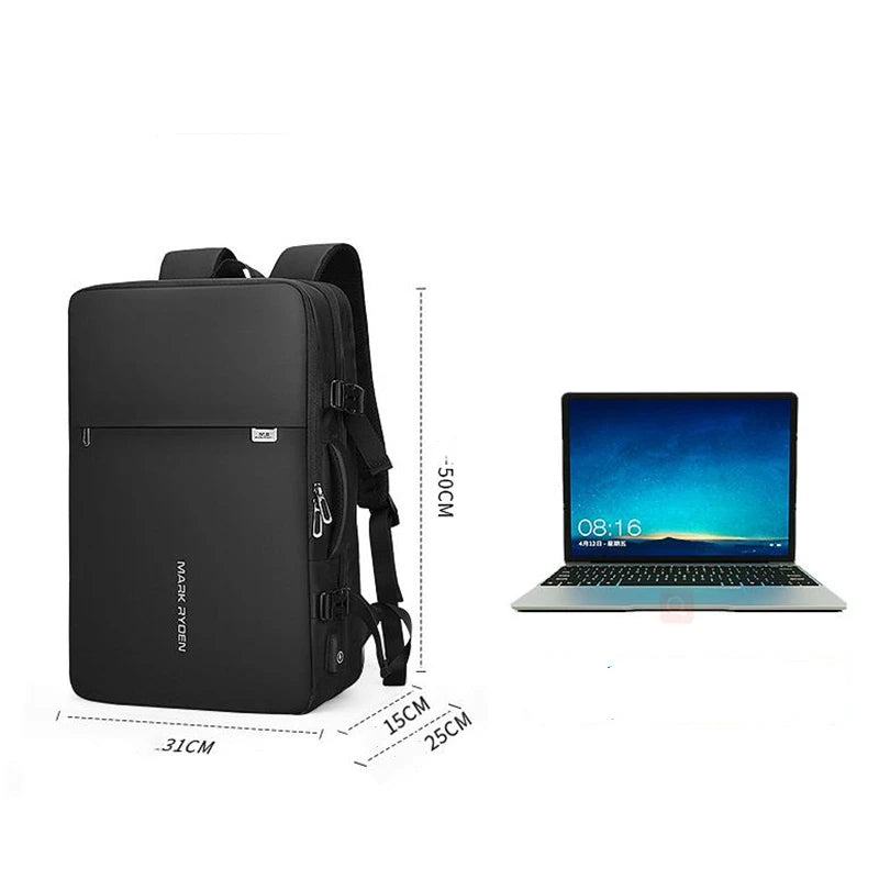Mark Ryden 17 Inch Laptop Man Backpack  USB Charging Multi-layer Space Travel Bag Business Male Anti-Theft Mochila