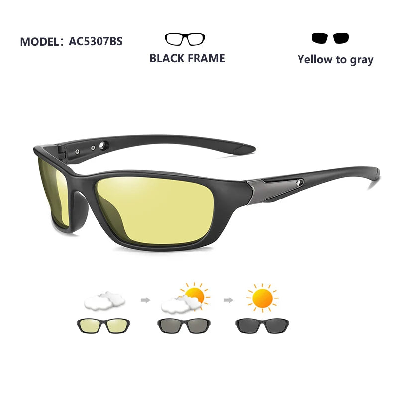 LIOUMO Outdoor Sports Cycling Sunglasses Men Polarized Photochromic Driving Glasses Male Day Night Vision Goggles lentes de sol