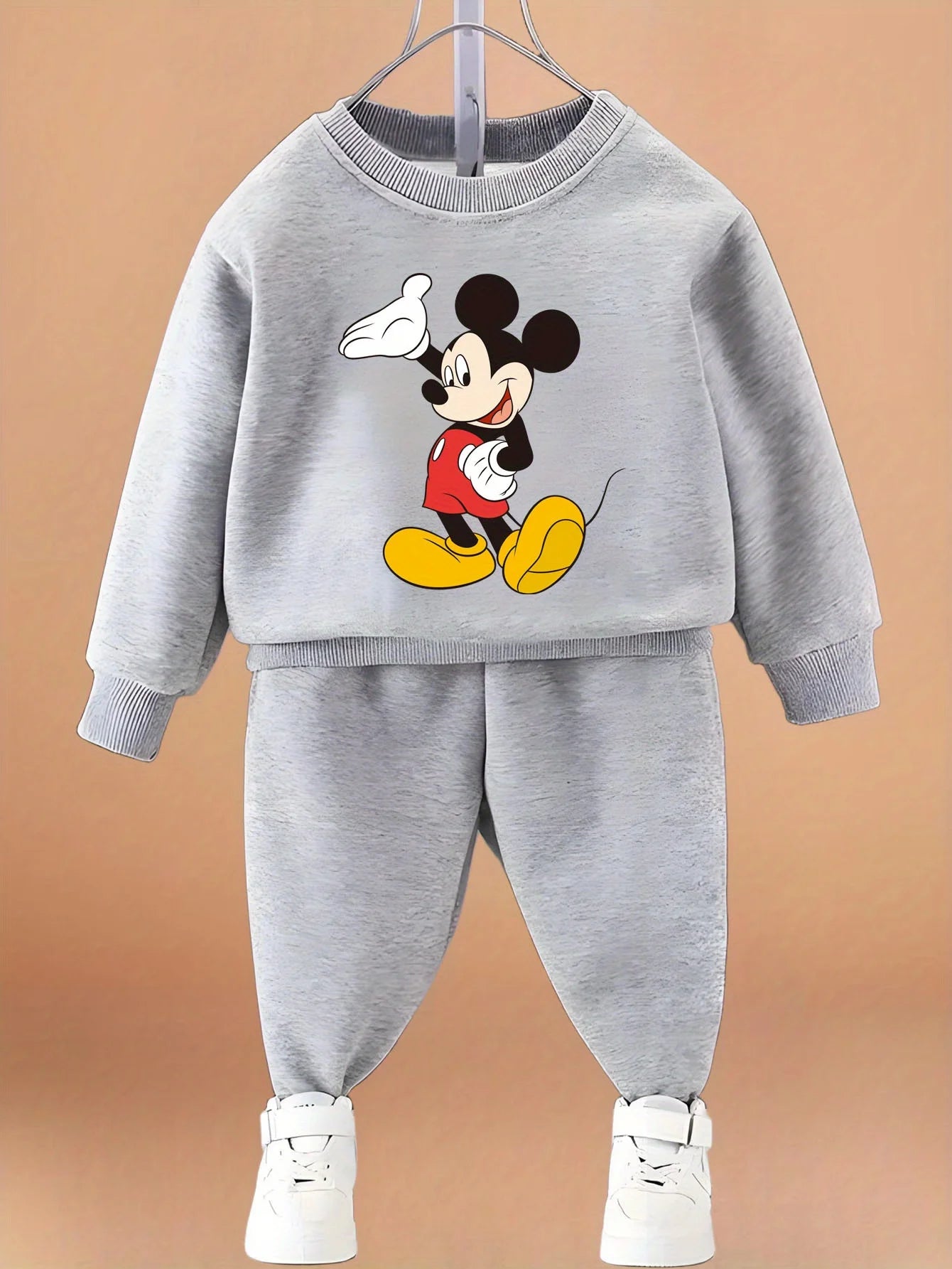 Spring Autumn Mickey Printed Children Casual Sweatshirt Sets Kids O Neck Pullover and Pant Two Piece Set Baby Boys Hoodies Set