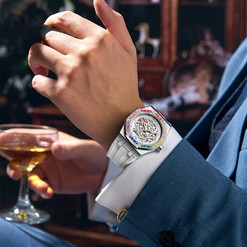 ONOLA Luxury Men Automatic Watchs Brand Business Men Mechanical Watch Military Luminous Waterproof Watch Men Wristwatch Clock