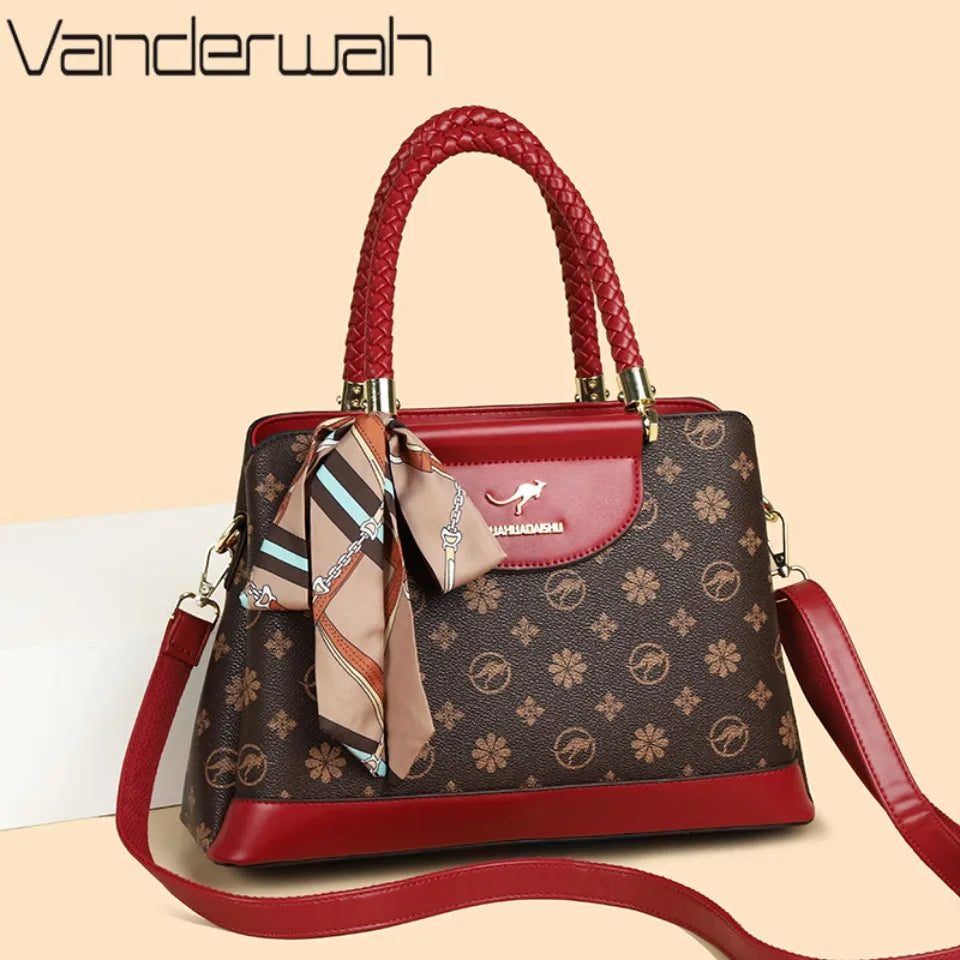 Knurling 3 Layers High Quality Pu Leather Shoulder Crossbody Bags for Women Messenger Bag Luxury Designer Handbags Sac A Main