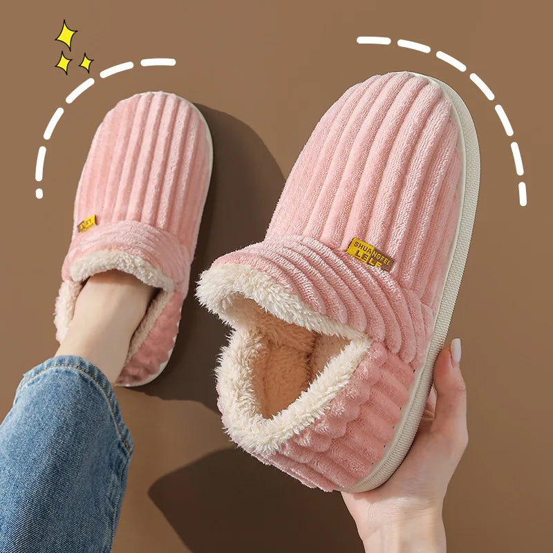 Evshine Winter Plush Cotton Shoes For Women Indoor Cozy Soft Sole Fur Slides Outdoor Fuzzy Ankle Boot Warm Fluffy House Slippers